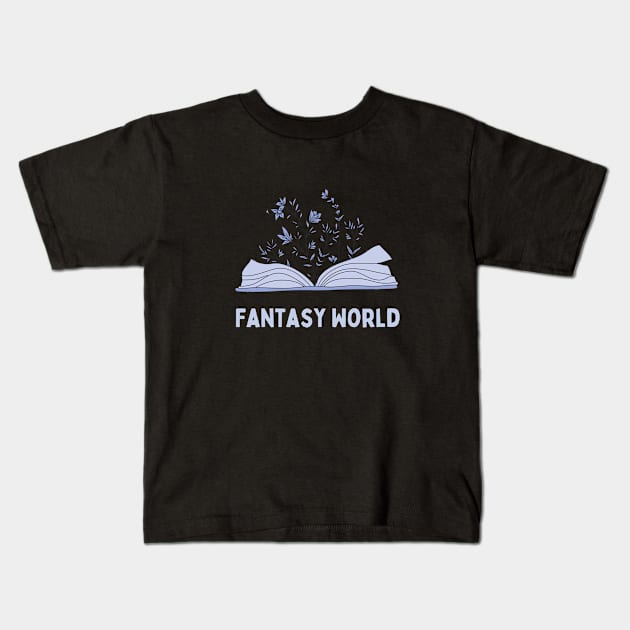 Books are my fantasy world Kids T-Shirt by Patterns-Hub